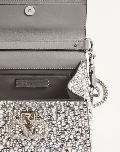 Valentino Garavani - Vsling Mini Handbag With Sparkling Embroidery - Crystal - Woman - Top Handle Bags